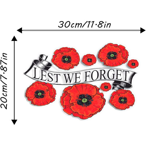 Lest We Forget Banner Car Stickers Remembrance Wall Window Decorations 1
