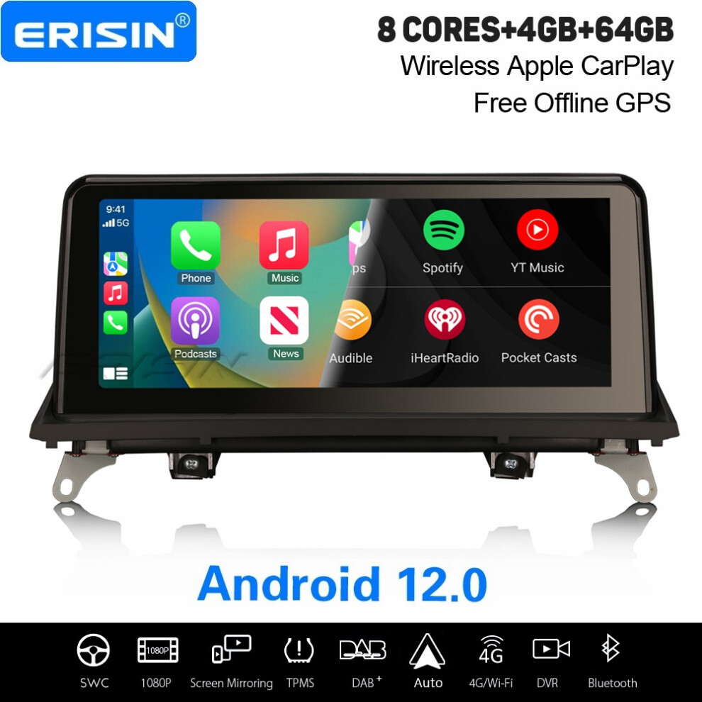 10.25" Ips 8-Core Android 12 Dab+ Car Stereo For Bmw X5 E70 X6 E71 Cic Satnav Carplay Wifi Bluetooth 5.0 4Gb+64Gb 737655237320