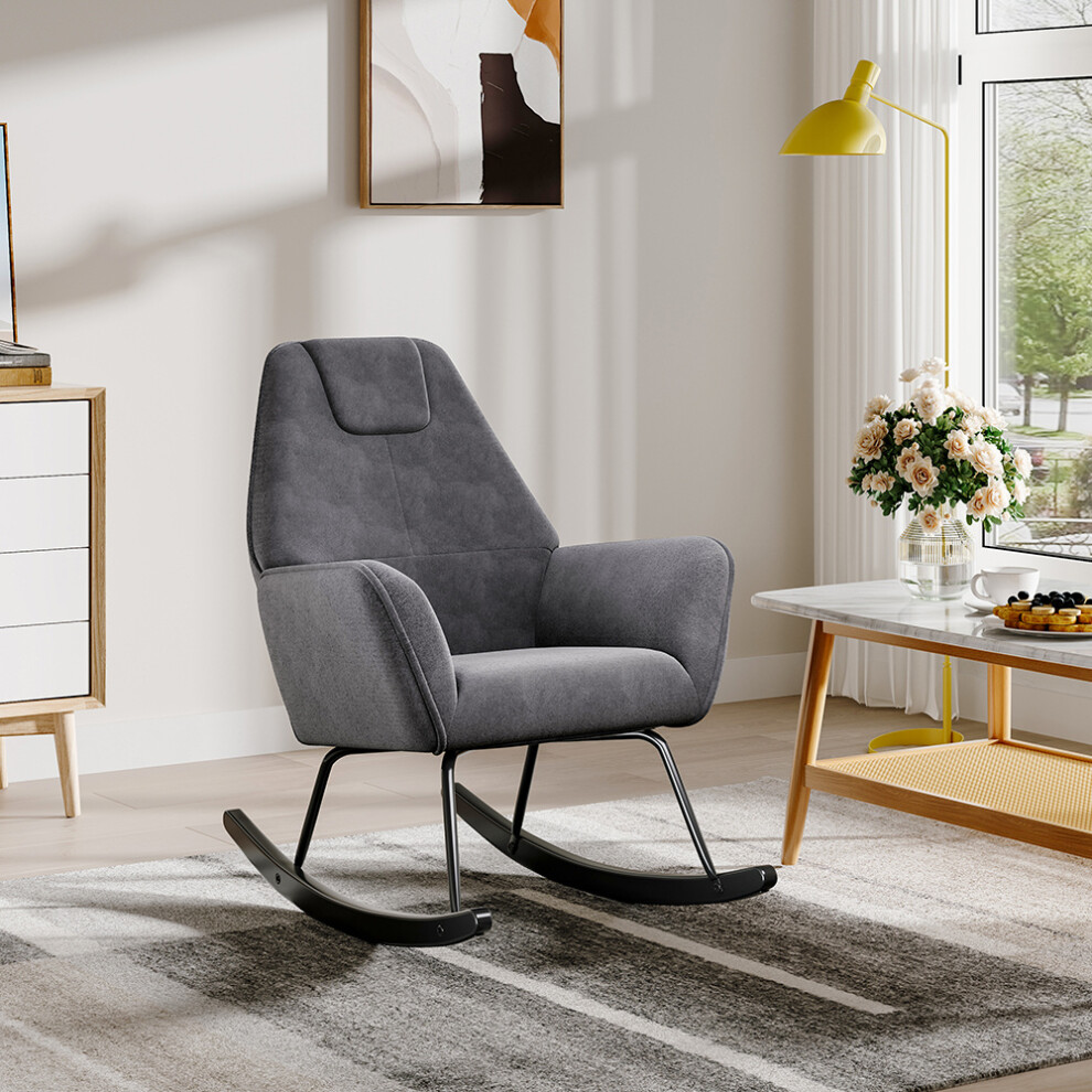 Comfy Grey Nursery Rocking Chair
