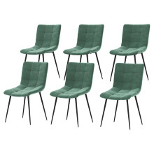(Green, 6) Richton Velvet Dining Chair Set Kitchen Room UKFR