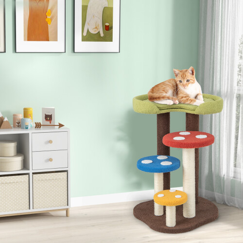 Costway Cat Tree 5-Tier Cat Tower Indoor Mushroom Kitten Activity Center 1