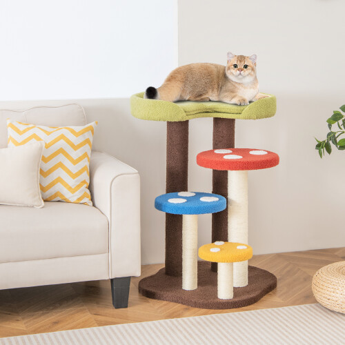 Costway Cat Tree 5-Tier Cat Tower Indoor Mushroom Kitten Activity Center 2