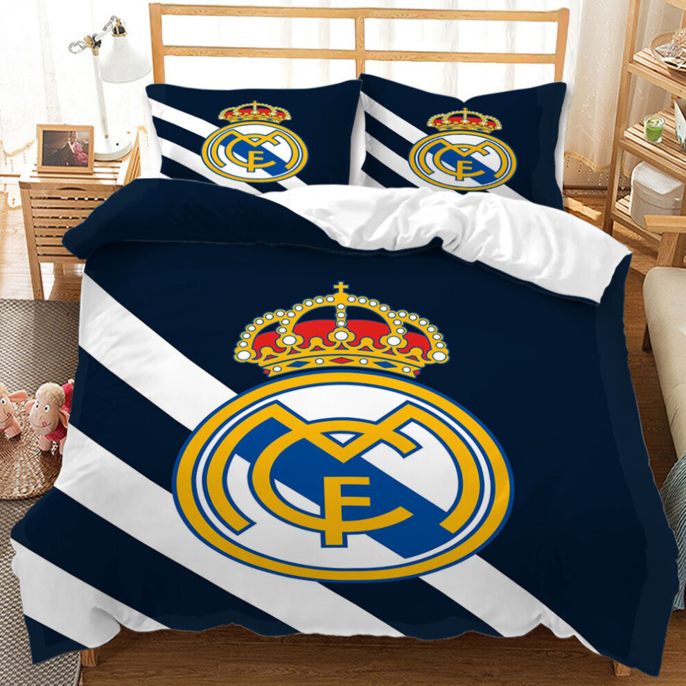 (2Pcs 90*200cm) Gift For Real Madrid Fans Bedding Duvet Covers Pillowcase Set