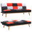 Living And Home (Red Multicolour Checkered) 178cm Fabric Upholstered 3-Seater Sofa Bed 4