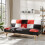 Living And Home (Red Multicolour Checkered) 178cm Fabric Upholstered 3-Seater Sofa Bed 1