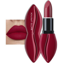 (Deep Red) Labial Appearance Highly Pigmented Shades LipstickSenior Matte Nude Texture Smooth Intense Color Long Lasting Rich Color for Women