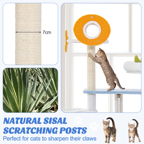Costway Tall Large Cat Tree Tower Multi-level Cat Activity Center 1