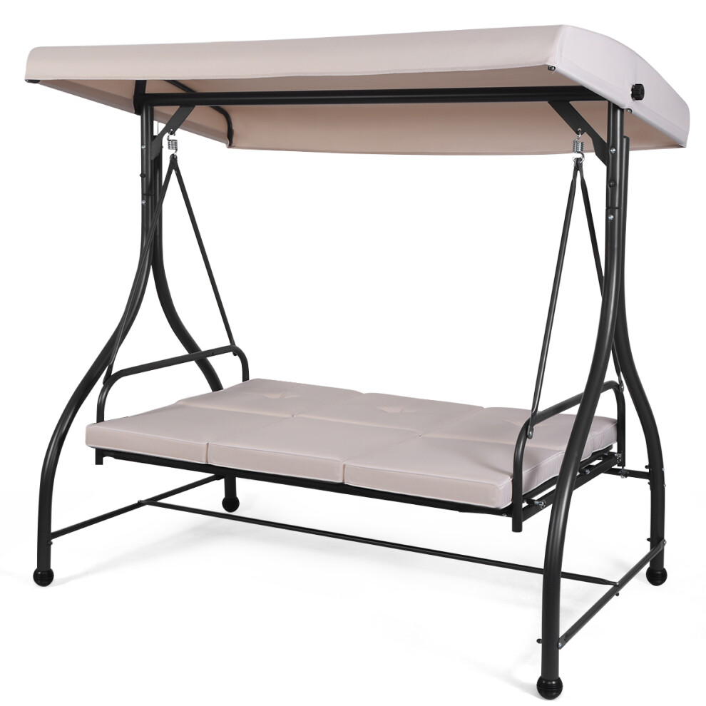 Casart Garden Patio Swing Chair 3 Seater Hammock Bench Convertible Canopy Not,Specified