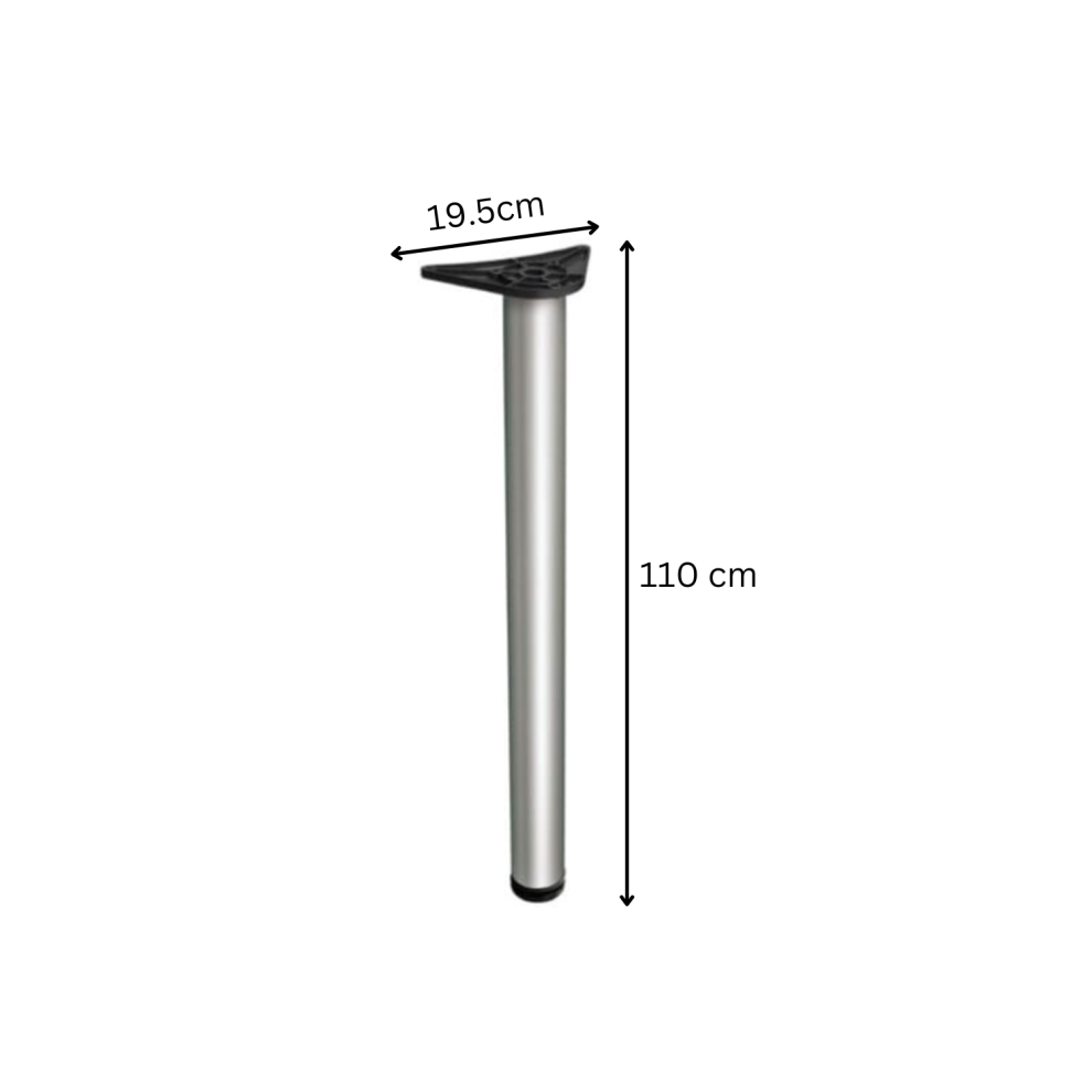 (1 Table Leg, 1100 mm) Adjustable Table Kitchen Leg Brushed Chrome-image-OPC-PF5S5DP-NEW