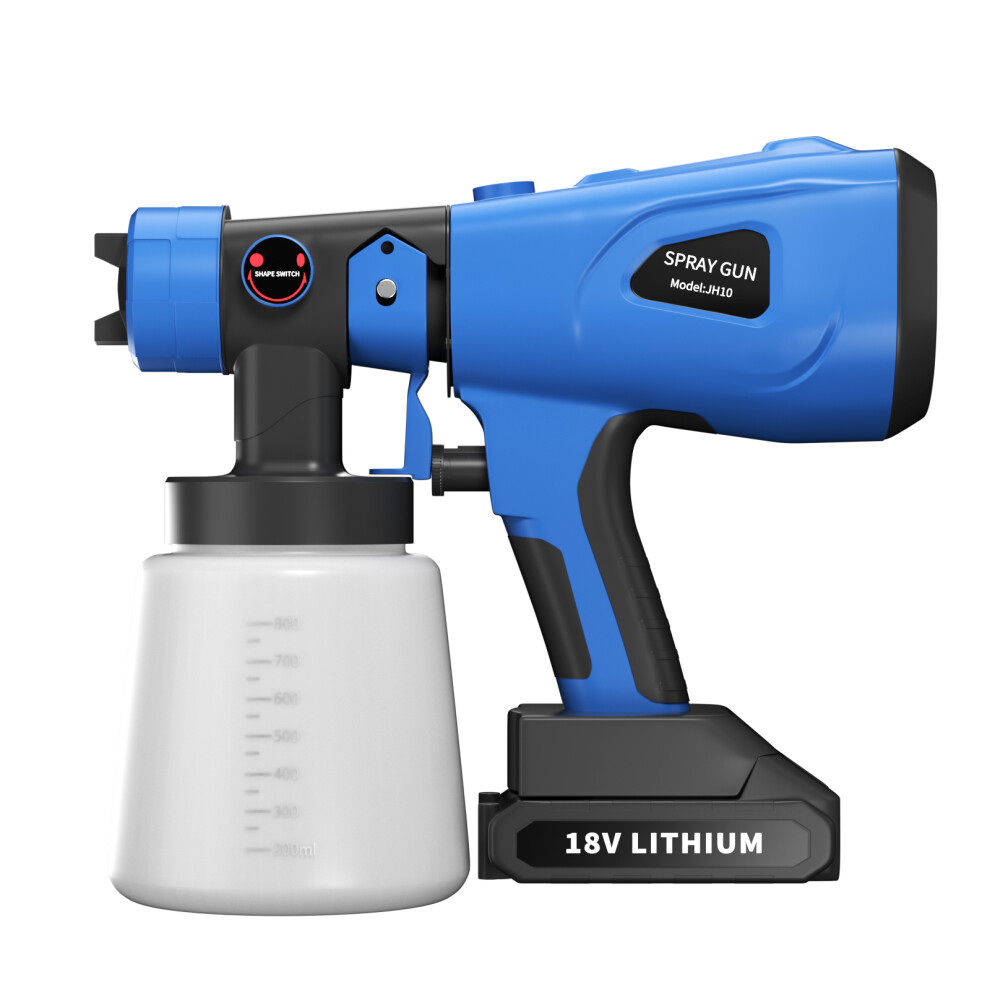 Electric Paint Spray Gun HVLP Handheld Cordless Paint Sprayer with 800ml Painting Container 3 Spraying Patterns Detachable Easy to Use & Clean