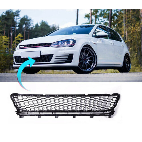 VW Golf Mk7 Gti Gtd 2013-2016 Front Bumper Lower Centre Grille Without Active Cruise Control Hole