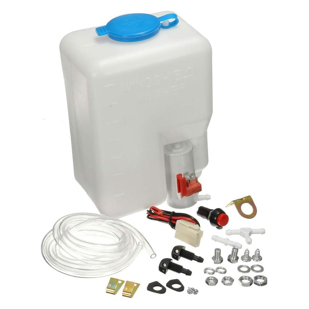 Universal Washer Bottle Tank Kit Pump 12V 1.8L Windshield Wiper System Reservoir 779747109986