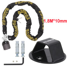 (1.8M*10mm) FD-MOTO STEEL Chain Lock + Ground Wall Anchor Heavy Duty for motorbike motorcycle scooter bike bicycle ATV Security