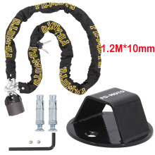 (1.2M*10mm) FD-MOTO STEEL Chain Lock + Ground Wall Anchor Heavy Duty for motorbike motorcycle scooter bike bicycle ATV Security