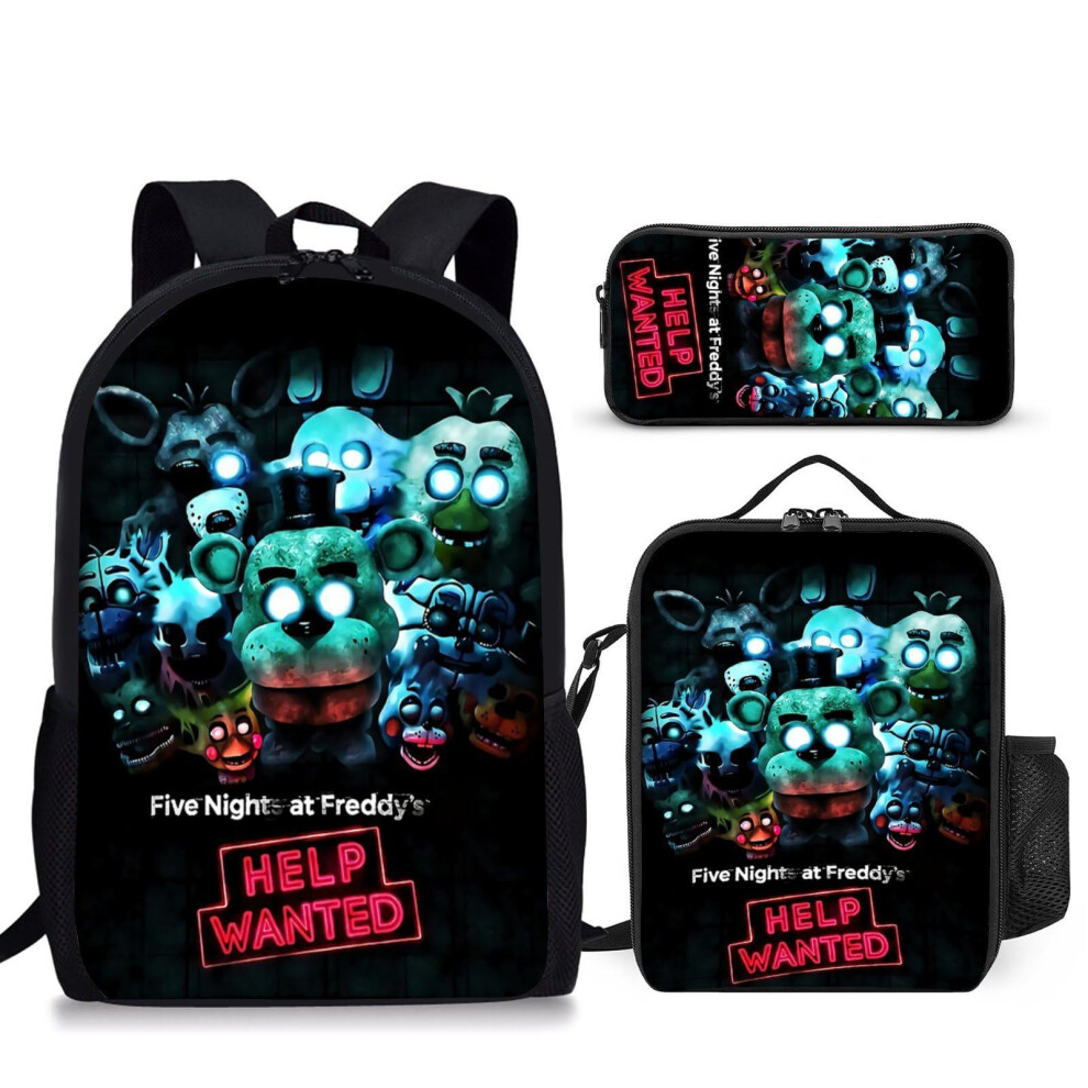 (40) Five Nights at Freddy's School Bag Backpack Lunch Bag Pencil Case Kid Gifts