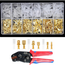 450Pcs Assortment Kit Quick Splice Male Bus Connector 2.8/4.8/6.3mm Connector Crimp Terminal Block with Insulating Sleeve