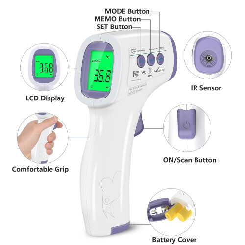 LPOW NON CONTACT DIGITAL DISPLAY INFRARED BODY & FOREHEAD THERMOMETER 2
