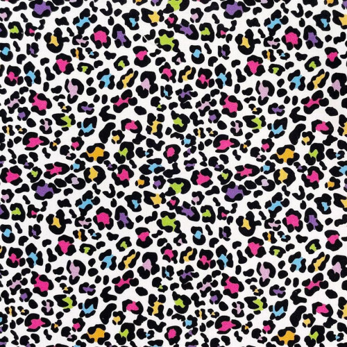 (1/2 Metre) Multicoloured Funky Leopard 100% Cotton Digital 2