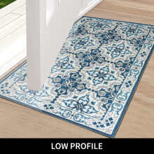 (LUNA, 60cm x 110cm (2ft x 3ft 7")- Large Door Mat) Non Slip Area Rugs Printed Geometric Carpets Mats