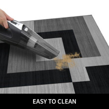 (MILO BLACK GREY, 60cm x 110cm (2ft x 3ft 7")- Large Door Mat) Non Slip Area Rugs Printed Geometric Carpets Mats