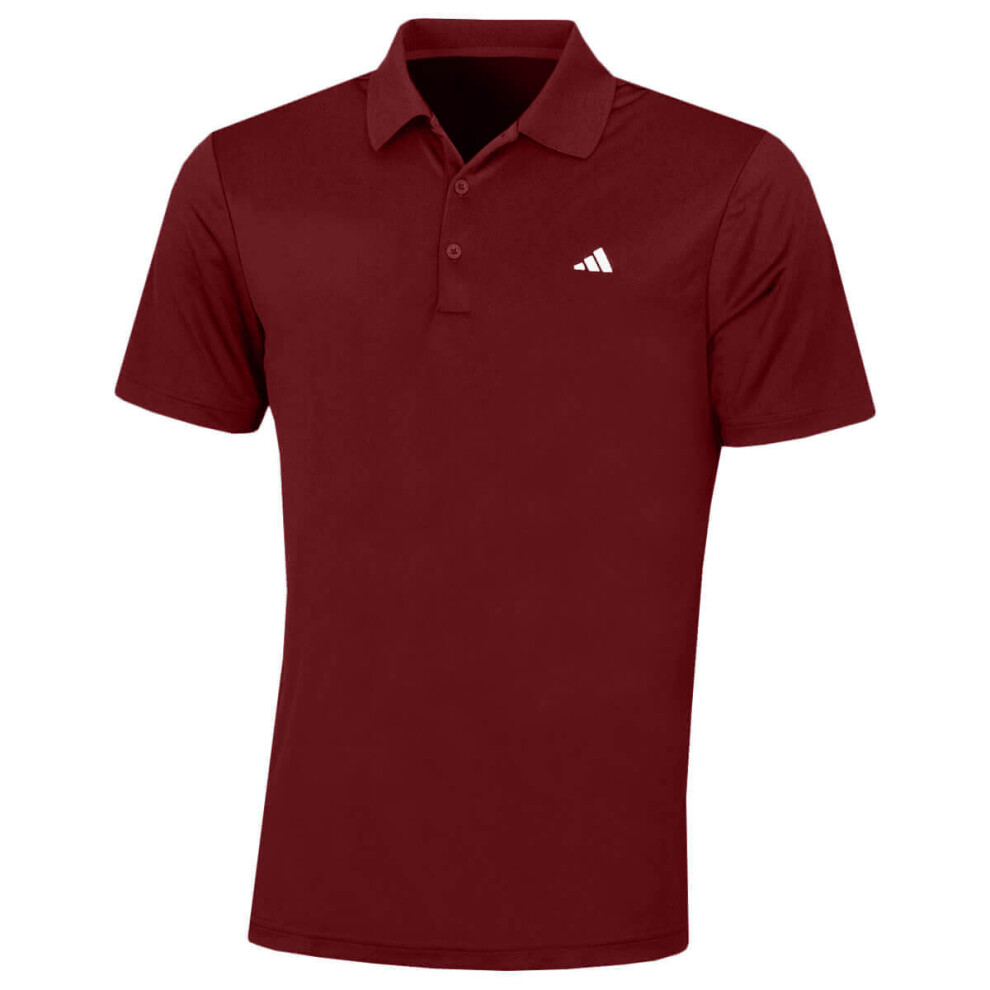 (XS, Core Burgundy Sport) adidas Golf Mens 2024 Performance Left Chest Logo Stretch Polo Shirt