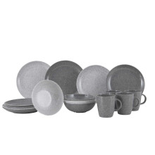 Gimex Premium Melamine Tableware - Granite Grey 16 Piece Set