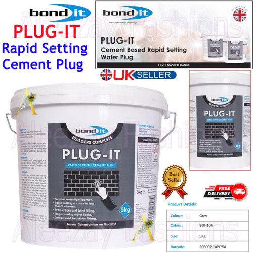 5kg PLUG-IT Cement Based Rapid Setting Cracks Leak Joint Plug Tub