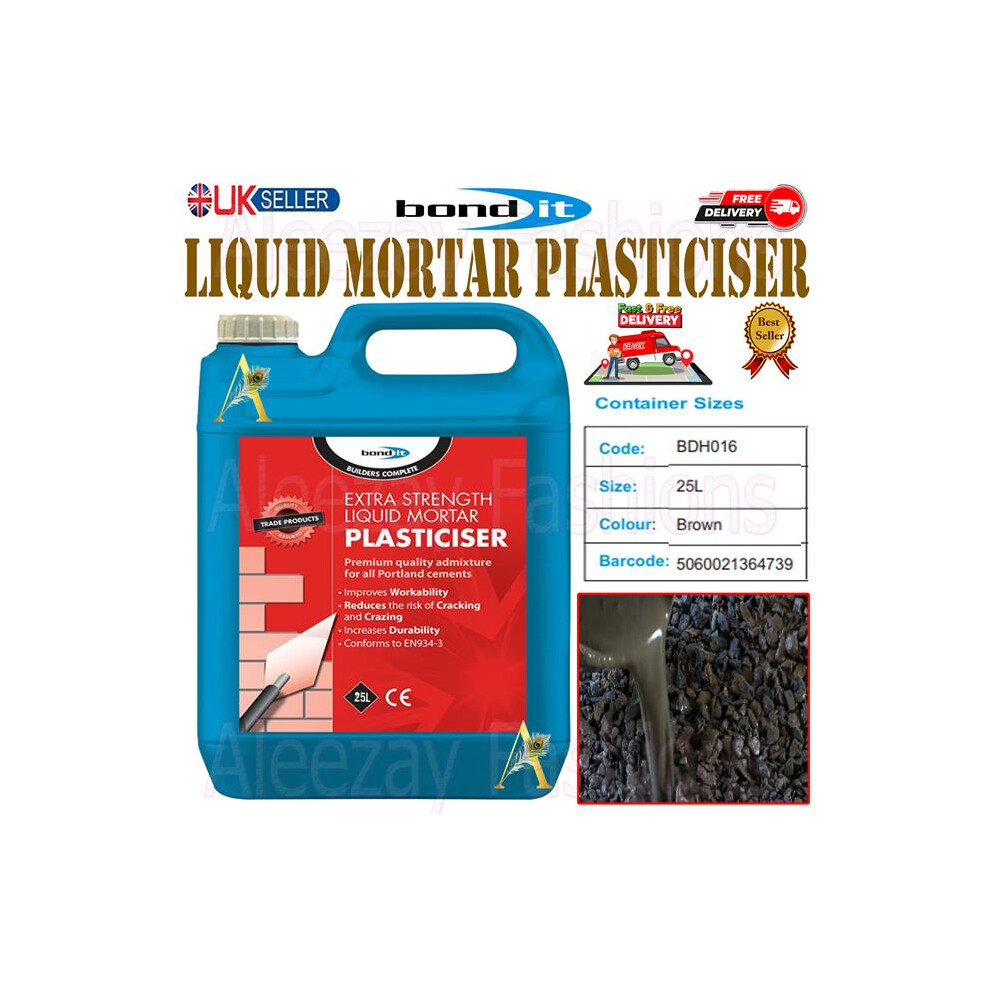 Extra Strength Liquid Mortar Plasticiser Cement Admixture 25L Brown 5060021364739