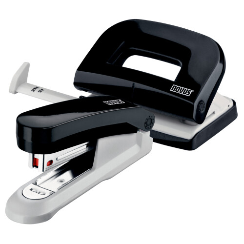 Novus Stapler & Hole Punch Set Black 1