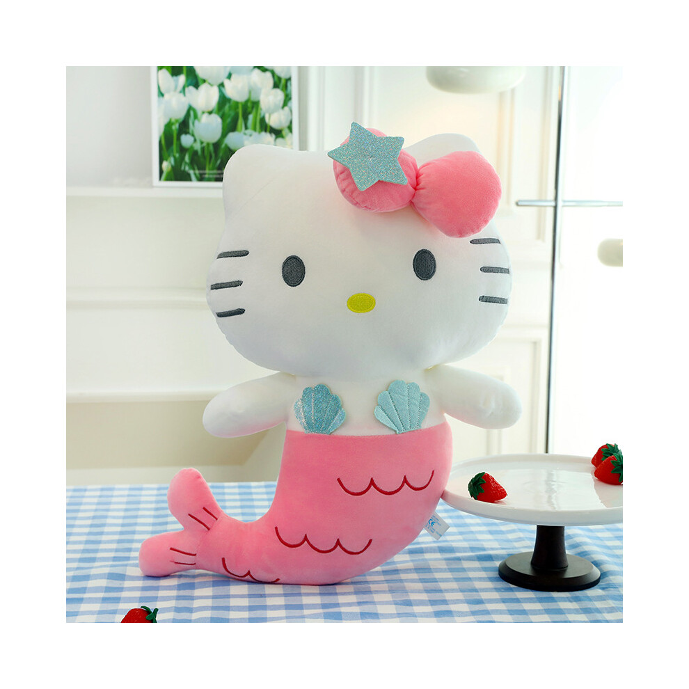 (Hello Kitty, 75cm) Transforming Mermaid Melody Crystal Plush Toy For Kids And Loved Ones