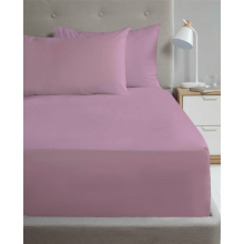 (Double, Lilac) Percale Fitted Sheet 10" (23cm) Deep Sheets 180TC Polycotton Soft Durable