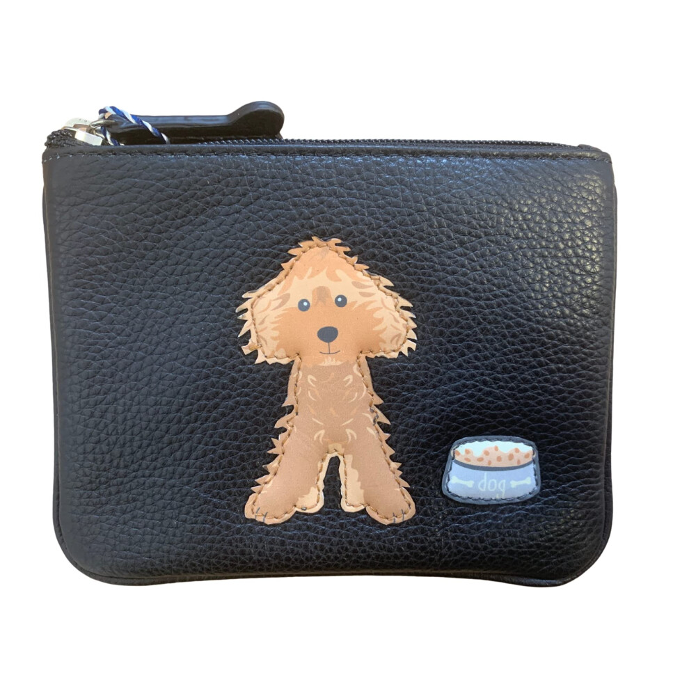 (Black (4276 83)) Cockapoo RFID Coin & Card Purse by Mala Leather - Genuine Leather - dog 4276 83