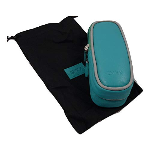(Turquoise/Grey) Luxury soft Leather unisex DOUBLE Glasses case 2