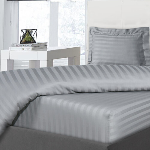 (Single, Grey) Easy Care Hotel Quality Cotton Super Soft Deep Bedsheet 2