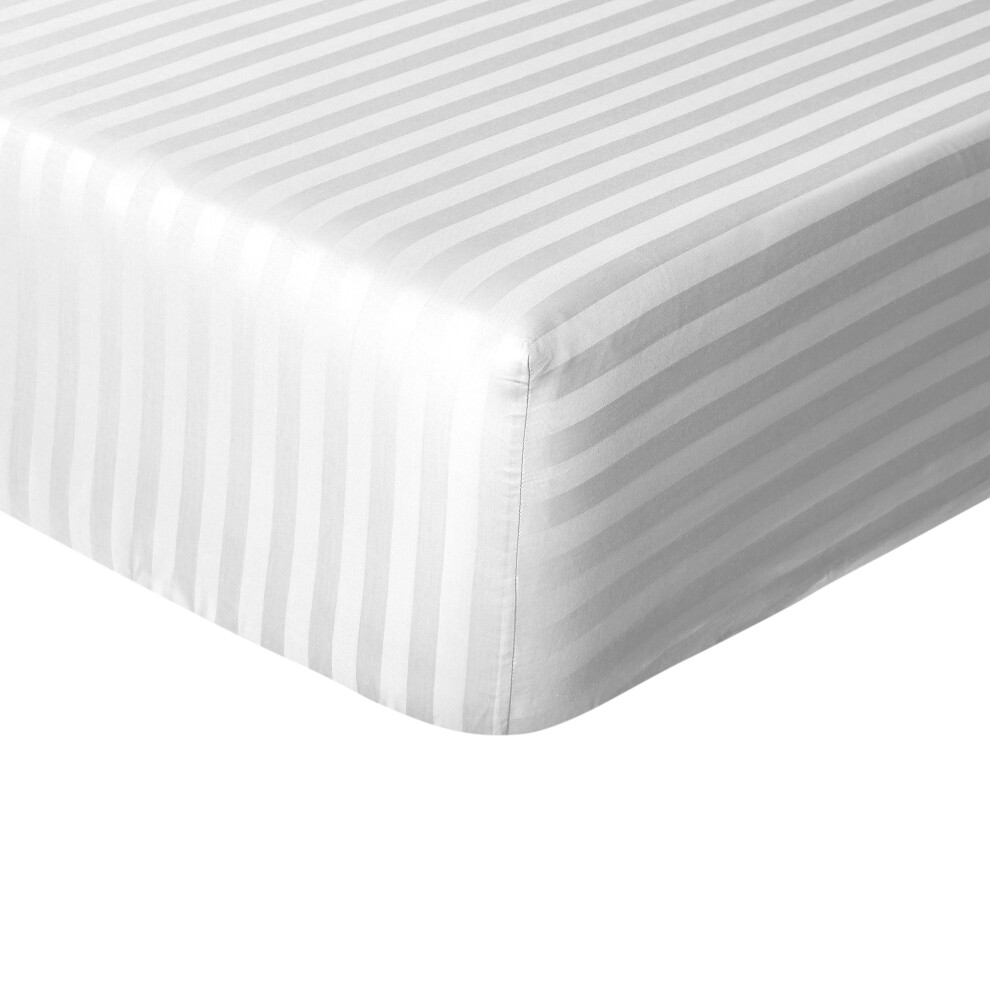 (Single, White) Easy Care Hotel Quality Cotton Super Soft Deep Bedsheet