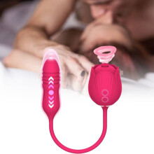 Rose Women Sucking Toy Vibrator With Thrusting Vibrating Egg Valentine Gift