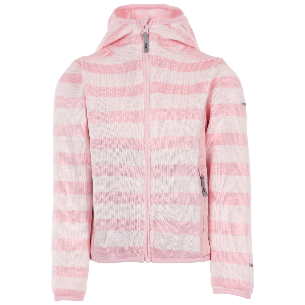 (9-10 Years, Pale Pink Stripe) Trespass Kids Fleece Hoodie Full Zip Conjure