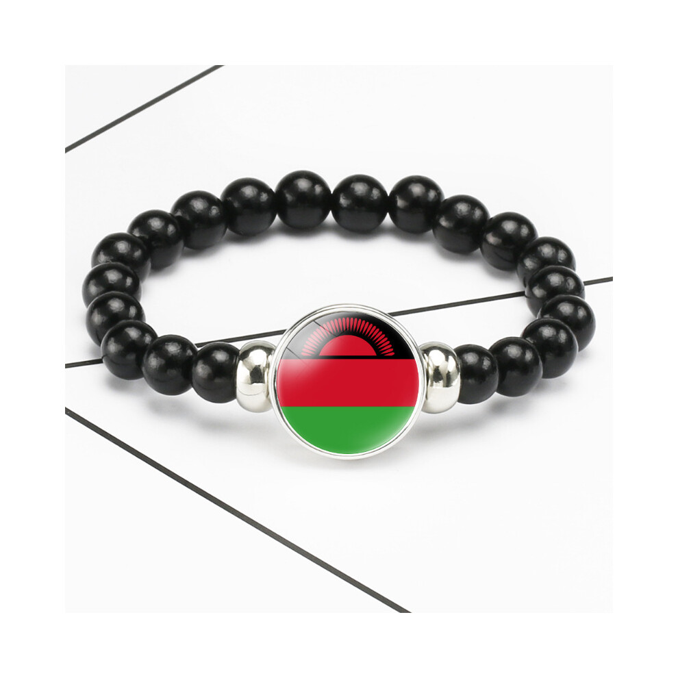 (Malawi) African Nations Vibrant Flag Motif Stretch Bracelet Unisex Hanrafted Jewelry