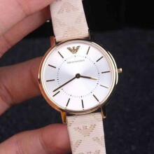 EMPORIO ARMANI AR11009 WOMENS WATCH BROWN STRAP WHITE DIAL GOLD CASE