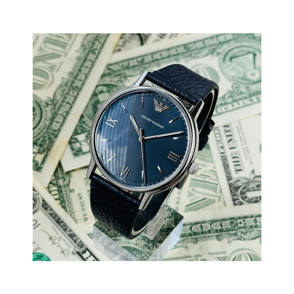 EMPORIO ARMANI AR11012 WOMENS WATCH BLUE STRAP BLUE DIAL SILVER CASE