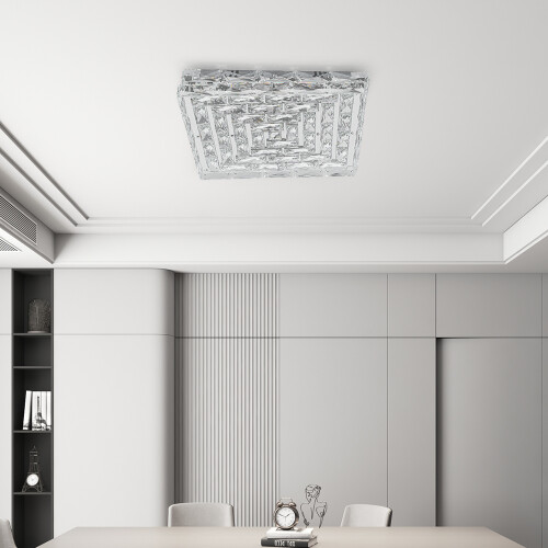 Living And Home Modern Square Crystal LED Ceiling Light 2