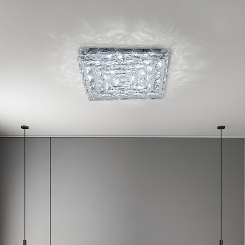Living And Home Modern Square Crystal LED Ceiling Light 1