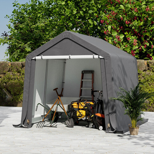 Living And Home (6x6FT) Garden Galvanized Tube Storage Shed 2