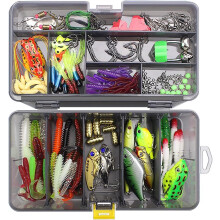 Fishing Lures Set, 168Pcs Mixed Soft Hard Fishing Lures, Include Plastic Worms Fishing Jigs Fishing Hooks Frog Lures