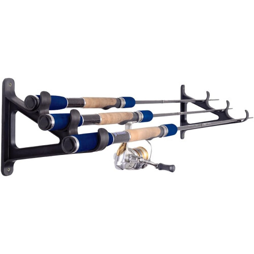 Horizontal Wall Rod Holder for 3 Fishing Rods 2