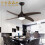 Living And Home Dark Brown 4 Blade Black Ceiling Fan Lights with Remote Control 48 Inch 1