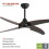 Living And Home Dark Brown 4 Blade Black Ceiling Fan Lights with Remote Control 48 Inch 3