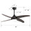 Living And Home Dark Brown 4 Blade Black Ceiling Fan Lights with Remote Control 48 Inch 5