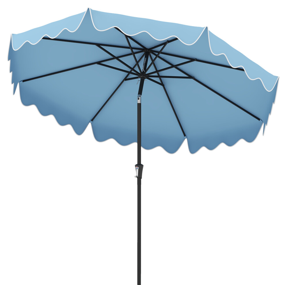 9 FT Patio Umbrella Outdoor Heavy-Duty 2-Tier Market Table Umbrella