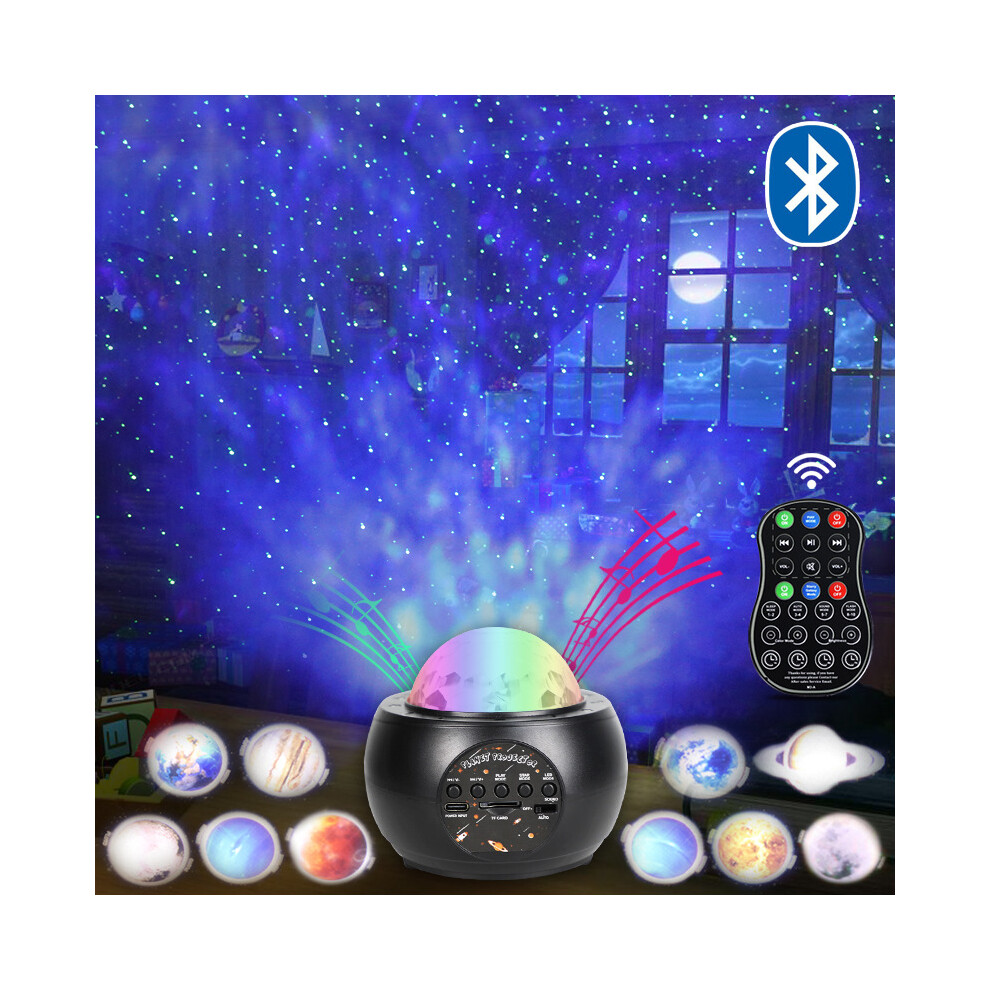Starry Galaxy Projector Night Light Lamp Space Nebula Star Bluetooth Remote